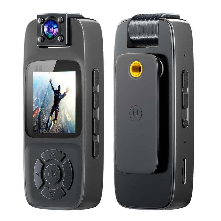 Mini Action Camera, 4K HD Body Camera, 180° Camera Magnetic Pocket Thumb Cam, Portable Mini WiFi 120° Wide Angle Camera Outdoor Sports for Recording,Outdoors Activities(Includes...