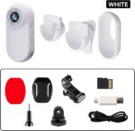 Mini Body Camera 1080P with 32GB Card Helmet Camera Body Cameras with Audio and Video Recording Multi-Function Accessory Bodys Cam（White）