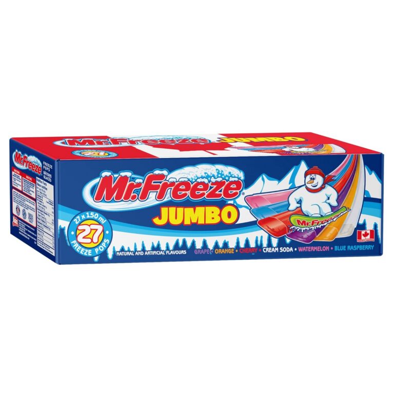 Mr. Freeze, Jumbo - Freeze Pops, Assorted Flavours (6), 27 x 150ml