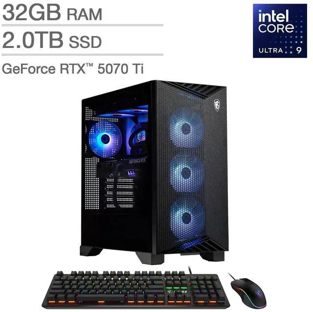 MSI Aegis R2 AI Gaming Desktop Intel Core Ultra 9 285 - GeForce RTX 5070 Ti 32GB RAM 2TB SSD Windows 11