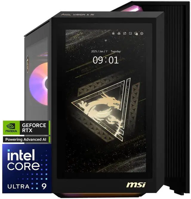 MSI Gaming Desktop PC MEG Vision X AI 2NVZ9-045US Intel Core Ultra 9 285K 64GB DDR5 2TB NVMe SSD GeForce RTX 5090 Windows 11 Pro