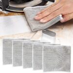 Multipurpose Wire Dishwashing Rags, 2024 New Scrubbing Non-Scratch Dishcloth, Premium Metal Dishwashing Cloth Scrubs Cleans for Dishes Sinks (5)