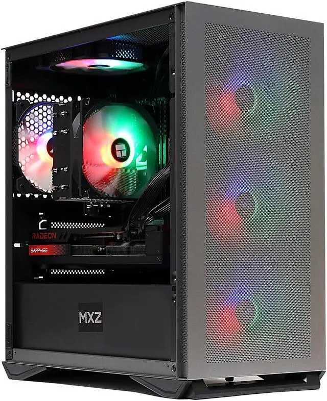 MXZ Gaming PC AMD Ryzen 5 5600X , GeForce RTX4070,16GB DDR4, KC3000 M.2 SSD 1T, B450, 6RGB Fans,Windows 11 Pro , Gamer Desktop Computer(R5 5600X|