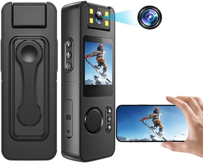 OBEST High Definition 1080P Back Clip Sports Camera, Portable Body Camera with LED Fill Light, 180° Rotatable Lens, with Audio and Video Recording for Sports, Travelling or Vlog