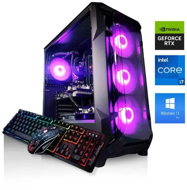 Odyssey Flux Custom Gaming PC, RGB LED Fans, Intel Core i7 9th Gen upto 4.7GHz, 32GB DDR4 RAM, 1TB NVMe SSD, GeForce RTX 4060 8GB GDDR6, Wi-Fi BT,