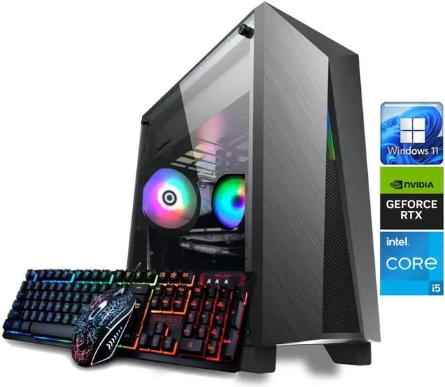 Odyssey Nova V2 Custom Gaming PC, RGB LED Fans, Intel Core i5 upto 4.1GHz, 16GB DDR4 RAM, 1TB NVMe SSD, GeForce RTX 3050 6GB GDDR6 Wi-Fi BT Windows 11