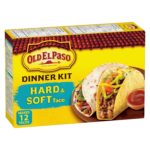 Old El Paso Hard and Soft Kit, Makes 12 Tacos, Box Includes 6 Soft Tortillas, 6 Taco Shells, Mild Taco Sauce and Taco Seasoning Mix, Ready in 20 Minutes, 340 Grams Package