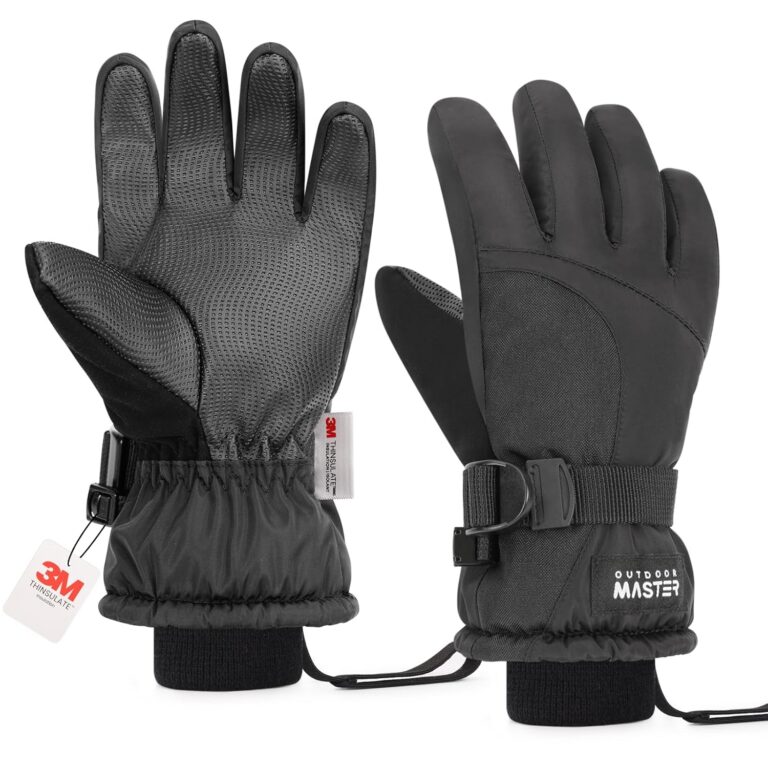 OutdoorMaster Kids Ski & Snow Gloves, Winter Windproof Waterproof Thermal Gloves for Boys & Girls, Skiing, Snowboard