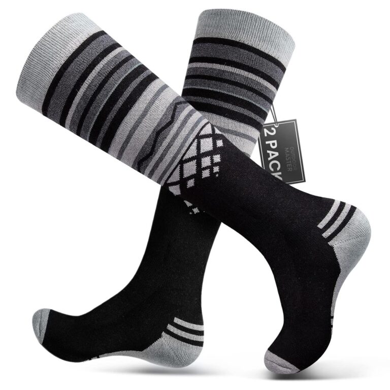 OutdoorMaster Ski Socks, Merino Wool Ski Socks for Men & Women, Thermal Winter Warm Snowboarding Socks for Cold Weather