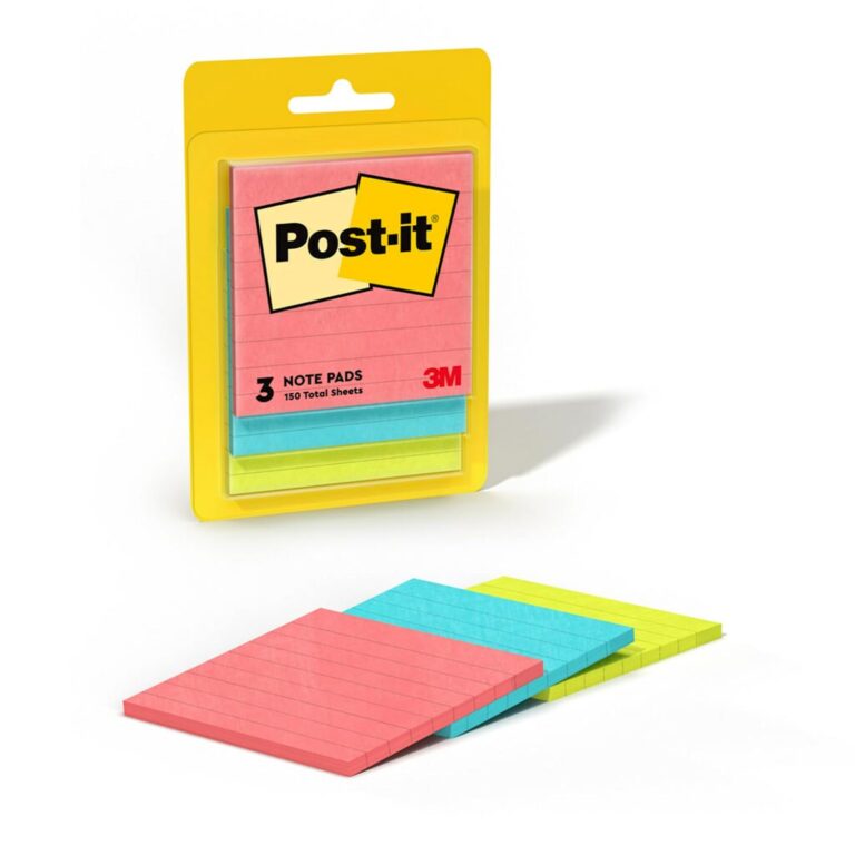 Post-it Notes, 3x3 in, 3 Pads, America’s #1 Favorite Sticky Notes, Cape Town Collection, Bright Colors (Magenta, Pink, Blue, Green), Clean Removal, Recyclable (6301-B)