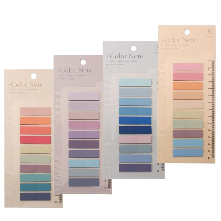 Potanro Sticky Tabs Transparent Sticky Note Tabs 40 Colors Annotation Tabs Reading Notes Tabs 800 Pcs Writable Page Sticky Notes with Ruler for Page Marking Classify File