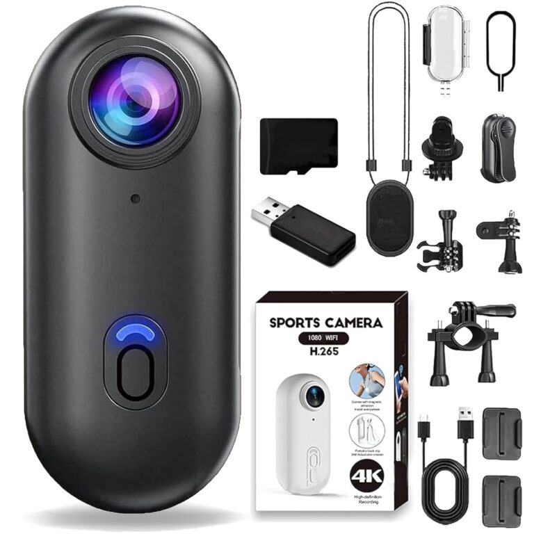 POV 4K Pro Action Camera, 4k Wearable Body Camera, 170° Wide-Angle, Waterproof, Night Vision,for Running Cycling Swimming Hiking Adventure Etc (Black,128G)