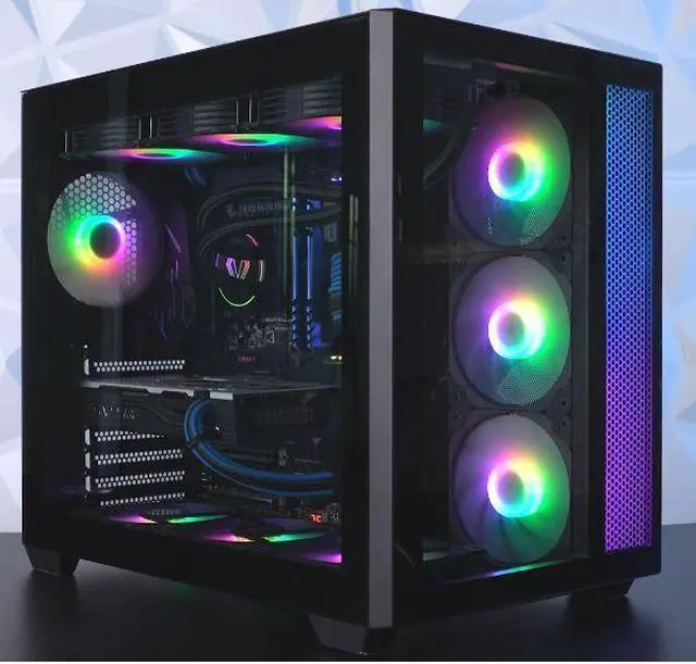PRC DEMONIO1 Custom Gaming Desktop PC Intel Core i7-12700K 3.6GHz 12-Core 16GB DDR4 1TB NVMe 4TB SSD GeForce RTX 4070 12GB GDDR6X Wi-Fi BT 280mm ARGB