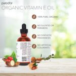 PURA D'OR ORGANIC Vitamin E Oil Blend 4 Oz (118ml) - Natural Hexane-Free with Sweet Almond, Apricot, Jojoba, Argan, Rosehip, Sunflower & Avocado Oils for Daily Skin Care