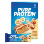 Pure Protein Bars - Nutritious, Gluten Free bar, made with Whey protein blend - low sugar, protein snack. Deliciously satisfying. Made in Canada, Caramel Churro (Pack of 6)