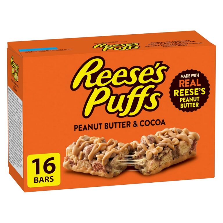 Reese's Puffs - Family Pack Size - Peanut Butter and Cocoa Flavour Cereal Bars, Pack of 16 Bars, Made with Real Reese's Peanut Butter