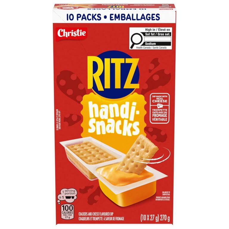 RITZ, Handi Snacks, Pack of 10, Individually Wrapped, School, Lunch, Crackers and Dip Made With Real Cheese, 27 g