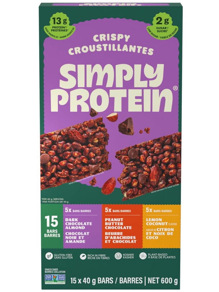 Simply Protein Best Sellers Variety Pack Protein Bars, Gluten Free, Vegan, High Protein Snacks, 15 Count