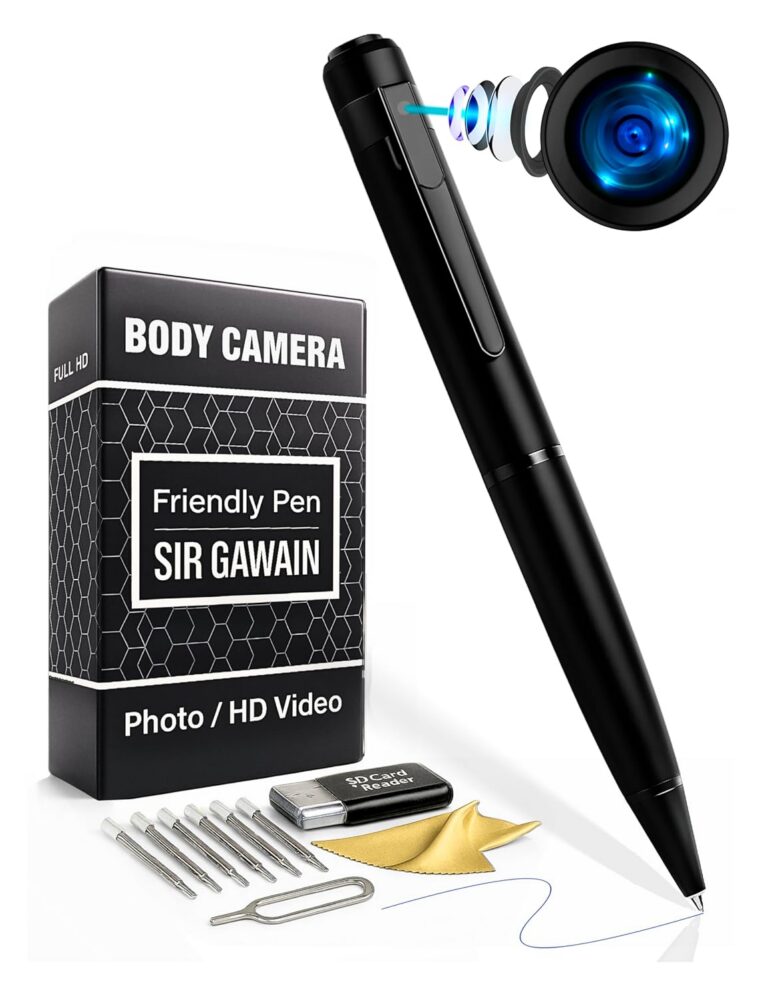 SIRGAWAIN 1080P Body Camera Pen [Upgraded 2024] – Body Cam with HD Video or Picture Taking, SD Card Storage, and Manual Control for Privacy Compliance