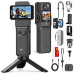 SJCAM C400 Vlogging Combo, 4K Pocket Handheld Camera, 7H Power, 6-Axis Stabilization Action Camera, 2.29''Touch Screen, Waterproof Body Cam for Travel Blog and YouTube Live...