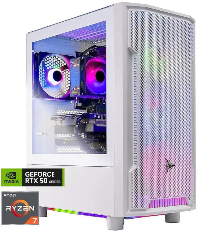 Skytech Archangel Gaming PC Desktop, Ryzen 7 5700 3.7 GHz (4.6GHz Turbo), NVIDIA RTX 5060 8GB, 1TB NVMe SSD, 32GB DDR4 RAM 3200, 650W GOLD PSU, Wi-Fi,