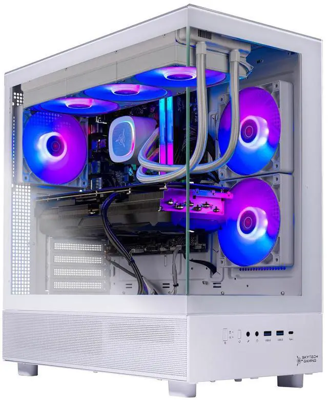 Skytech Gaming Azure 3 Gaming PC, Intel i7 14700F 2.1GHz, NVIDIA RTX 5060, 1TB NVMe SSD, 32GB DDR5 RAM 6000, 850W GOLD ATX 3 PSU, 360 ARGB AIO ,