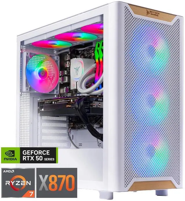 Skytech Gaming Chronos 3 Gaming PC, AMD Ryzen 7 9850X3D 4.7GHz, NVIDIA RTX 5070 Ti 16GB VRAM, X870 Board, 2TB Gen4 NVMe SSD, 32GB DDR5 RAM 6000, 850W