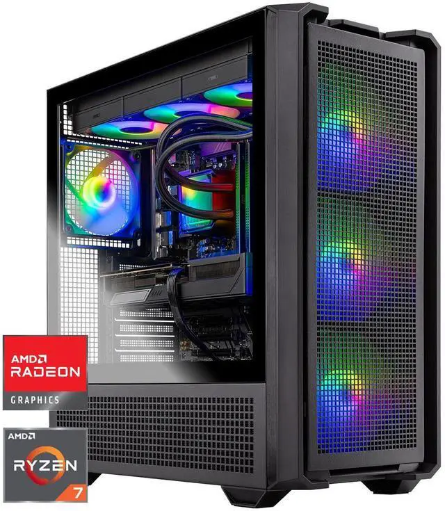 Skytech Gaming Edge Gaming PC, AMD Ryzen 7 7700X 4.5GHz, AMD RX 9070XT 16GB VRAM, 1TB NVMe SSD, 16GB DDR5 RAM 6000 Non-RGB, 850W GOLD ATX 3 PSU, 360