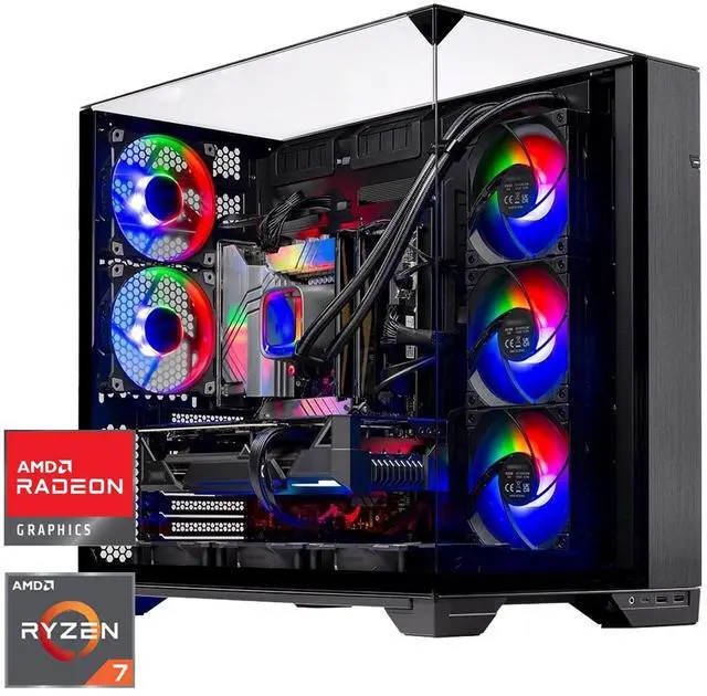 Skytech Gaming O11 Vision Gaming PC, AMD Ryzen 7 9850X3D 4.7GHz, AMD RX 9070 XT 16GB VRAM, 2TB NVMe SSD, 32GB DDR5 RAM 5600 Non-RGB, 850W GOLD ATX 3
