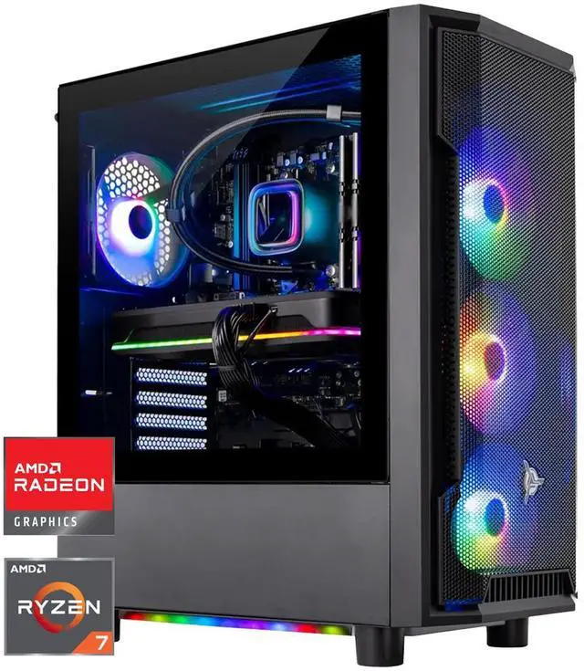 Skytech Gaming Shadow Gaming PC, AMD Ryzen 7 7700X 4.5GHz, AMD RX 9070XT 16GB VRAM, 1TB NVMe SSD, 16GB DDR5 RAM 6000 Non-RGB, 850W GOLD ATX 3 PSU, 360