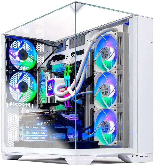 Skytech O11 Vision Gaming PC Desktop, Ryzen 9 9900X3D 4.4 GHz (5.5GHz Turbo Boost), AMD RX 9070 XT 16GB GDDR6, 1TB Gen4 NVMe SSD, 32GB DDR5 RAM 6000