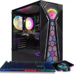 STGAubron Gaming Desktop PC, Radeon RX 580 8G GDDR5, AMD Athlon 3000G 3.5G,16G RAM, 512G SSD, 600M WiFi, BT 5.0, RGB Fan x 4, RGB Keyboard & Mouse &