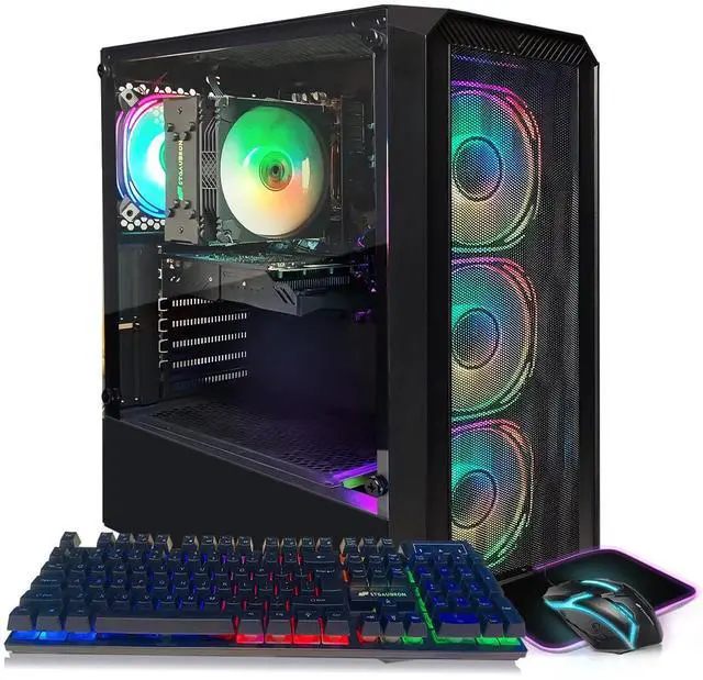 STGAubron Gaming PC Computer Desktop, 13th Gen Intel Core i5-13400F up to 4.6G, GeForce RTX 3050 6G, 16G DDR4, 512G SSD, RGB Fan x4, WiFi 6 & BT 5.2,