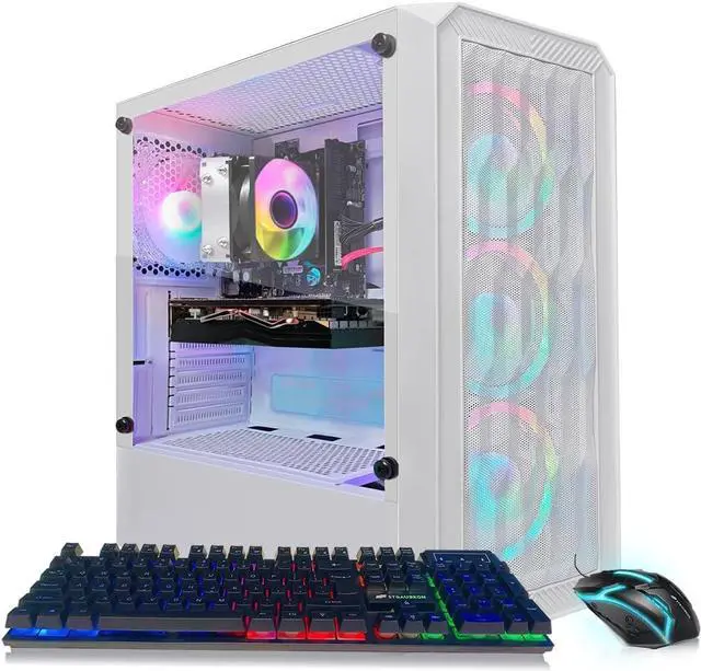 STGAubron Gaming PC Computer Desktop, AMD Ryzen 5 2600 up to 3.9Ghz, GeForce RTX 3050 6G Graphics, 16GB DDR4 RAM, 1TB SSD, WIN11H
