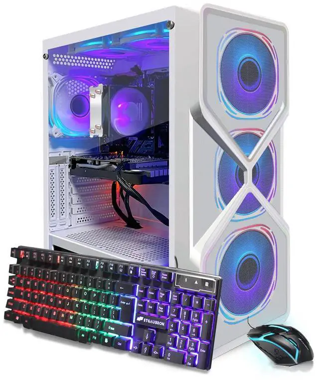 STGAubron Gaming PC Computer Desktop,AMD Ryzen 5 5500 up to 4.2GHz, GeForce RTX 2060 6G Graphics,16G DDR4 RAM, 1TB SSD, WiFi 6 5G & BT 5.2, RGB Fan