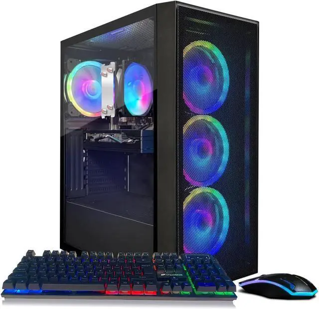 STGAubron Gaming PC Computer Desktop, AMD Ryzen 7 5700G up to 4.6Ghz, GeForce RTX 2060 6G Graphics, 16G DDR4 RAM, 1TB SSD, WIN11H