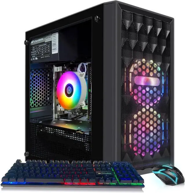 STGAubron Gaming PC Computer Desktop, Intel Core i7 8th Gen up to 4.1GHz, Radeon RX 590 8G Graohics, 16G DDR4 RAM, 512G SSD, WIN11H