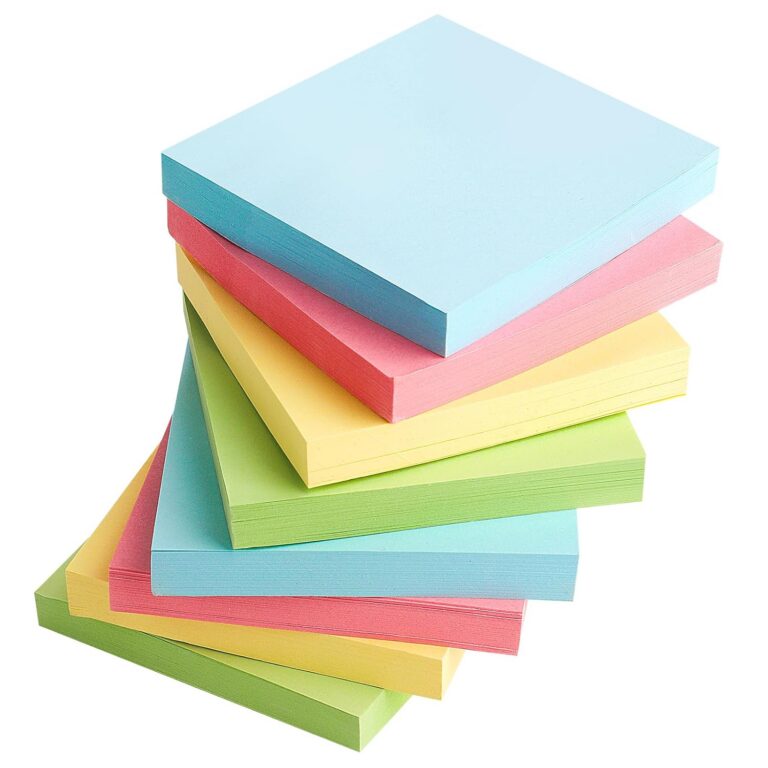 Sticky Notes Memo Notes Multi - Color Notes 3 * 3 Inches 100 Sheets/Pad Self-Stick Pads Easy to Post for Home School Office Supplies.