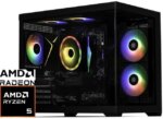 STORMCRAFT Gaming PC SIRIUS AMD Ryzen 5 8400F AMD Radeon RX 9060 XT 16GB - AI Powered 32GB (16Gx2) DDR5 RGB 6000MHz 1TB NVMe SSD 650W PSU Windows 11