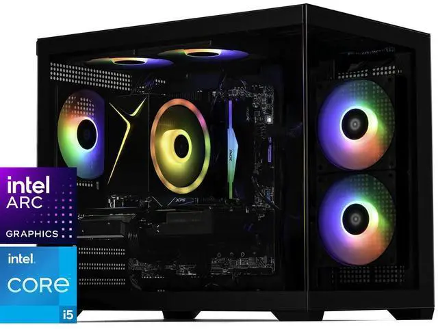 STORMCRAFT Gaming PC SIRIUS Intel Core i5-14400F Intel Arc B570 10GB OC ASROCK – AI Powered 16GB DDR4 RGB 3200MHz 1TB NVMe SSD 650W PSU Windows 11