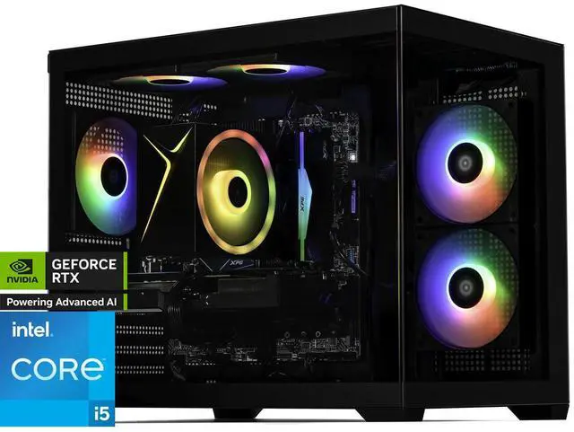 STORMCRAFT Gaming PC SIRIUS Intel Core i5-14400F NVIDIA GeForce RTX 5060 TI 8GB - AI Powered 32GB (16Gx2) DDR5 RGB 6000MHz 1TB NVMe SSD 650W PSU