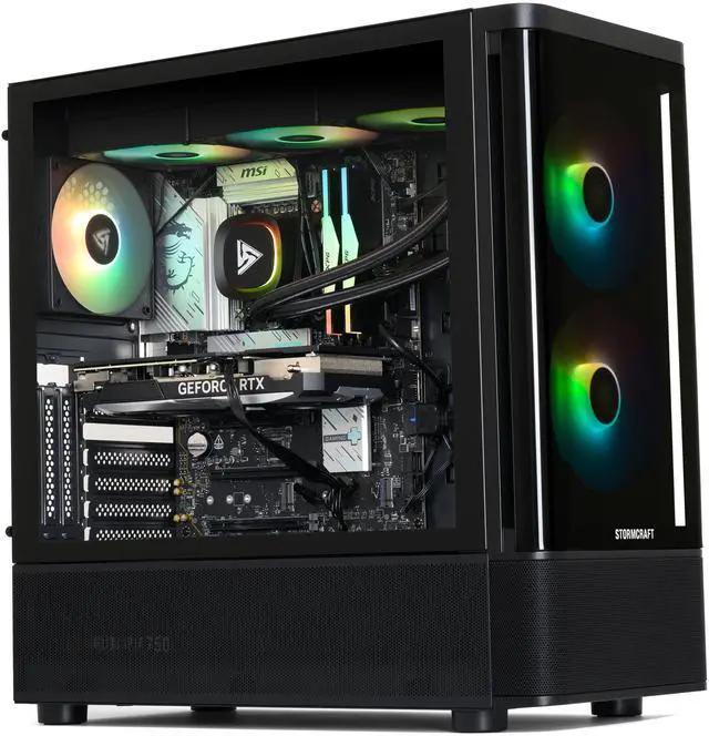 STORMCRAFT Gaming PC SKYHAWK PRO AMD Ryzen 7 7800X3D NVIDIA GeForce RTX 5070 – AI Powered 32GB DDR5 6000MHz RGB 2TB NVMe SSD 360mm AIO 850W PSU