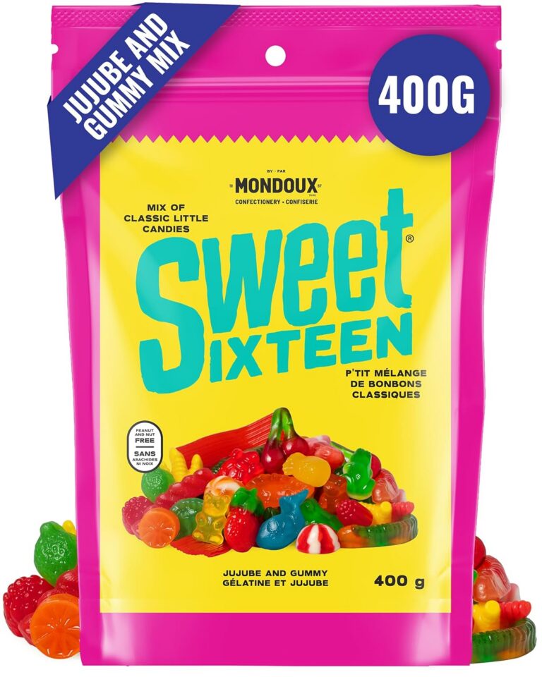 Sweet Sixteen CLASSIC JUJUBE & GUMMY Candy Mix - Assorted Flavorful Chewy Jujube and Gummy Candies - Peanut & Nut-Free - 400g