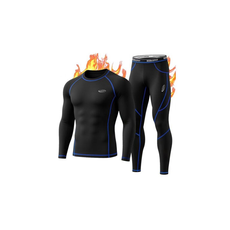Thermal Underwear for Men Long Johns Set with Fleece Lined Base Layer Top Bottom