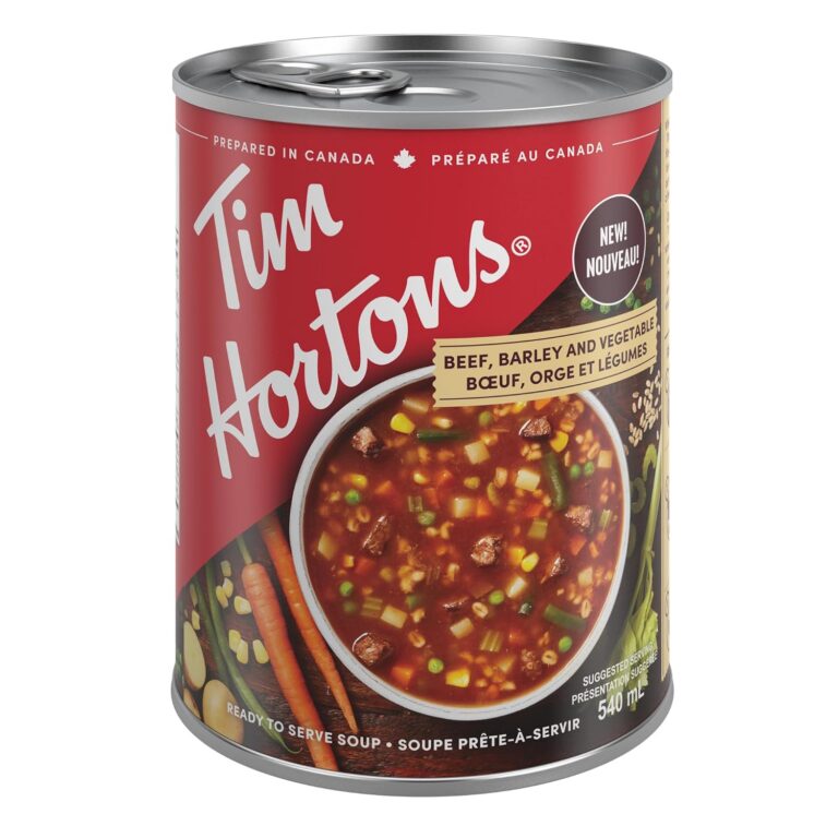 Tim Hortons Beef, Barley & Vegetable Soup, Ready to Serve, 540mL Can