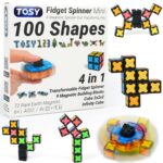 TOSY Magnet Fidget Spinner Mini - 8 Blocks, 3 in 1 Toy: Transformable Fidget Spinner, Infinity Cube, 2x2 Puzzle Cube, Easter Valentine Gift for Kids/Adults, STEM Sensory Stress...