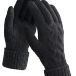 TRENDOUX Alpaca-wool Winter Gloves Women: Warm Folding Cuffs Touchscreen Soft Jacquard Thin Knit Glove Gift