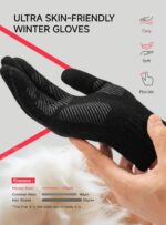 TRENDOUX Merino Wool Winter Gloves Men Women, Warm Touch Screen Gloves Fleece Thin Knit Touchscreen for Texting