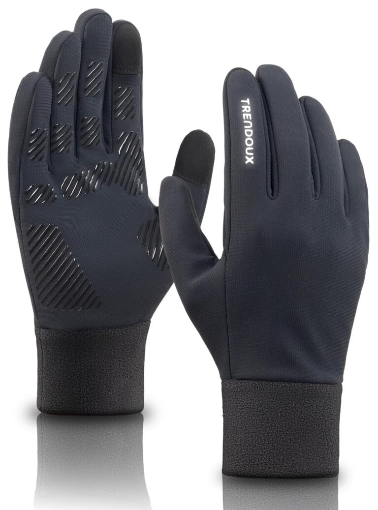 TRENDOUX Winter Gloves Men Women: Thin Non-Slip Water-Resistant Running & Cycling Touch Screen Gloves, Warm Hiking Driving