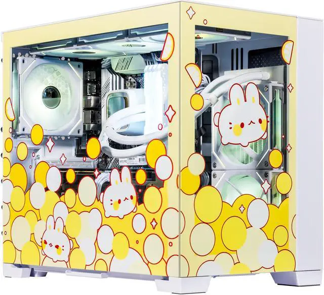 Velztorm Fruity Bunny Custom Built Gaming Desktop PC (AMD Ryzen 7 5700X, GeForce RTX 5060, 32GB DDR4, 2TB PCIe SSD + 2TB HDD, RGB Fans, 240mm AIO,